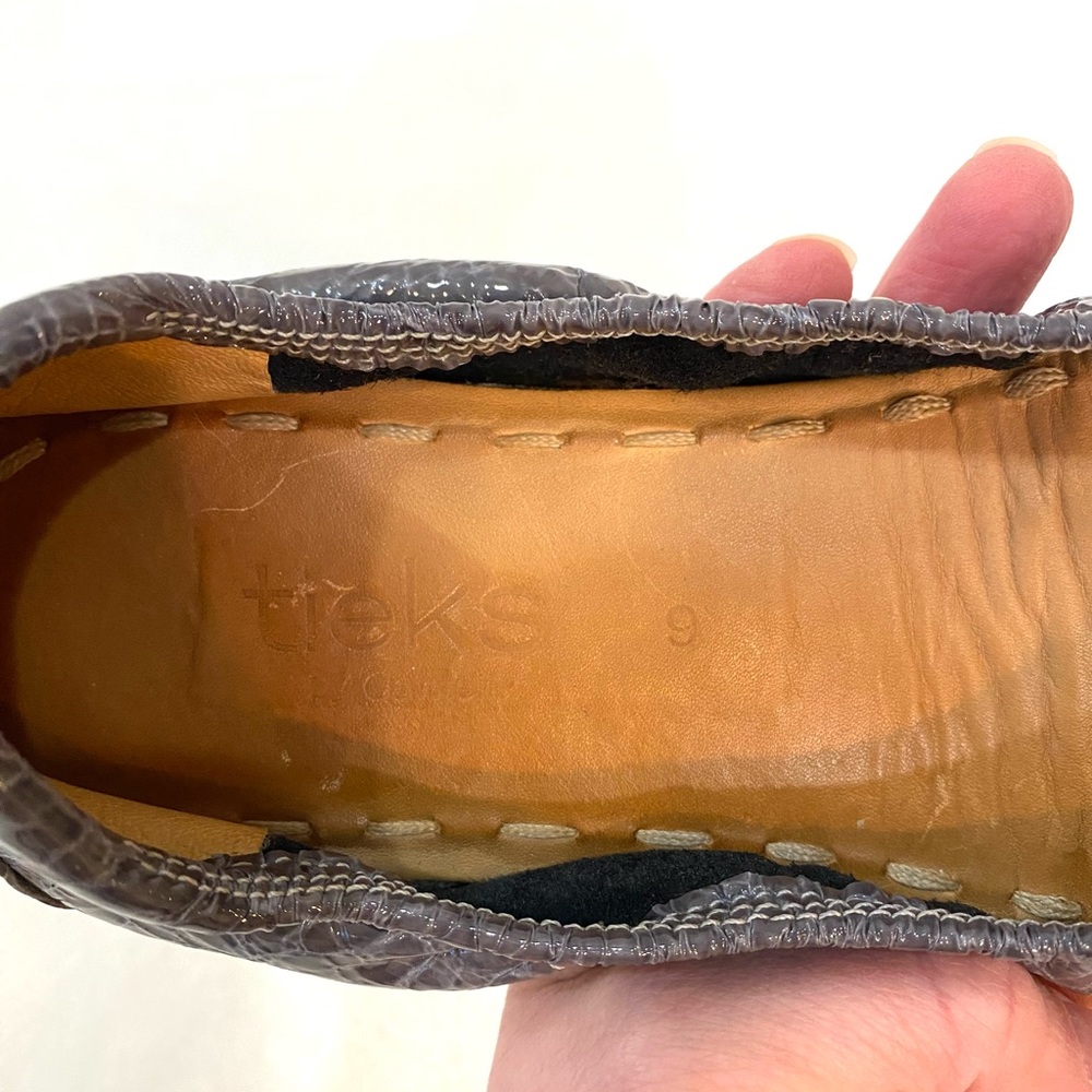 Tieks Slate Gray Croc Patent Leather Flats Size 9 - Picture 8 of 9